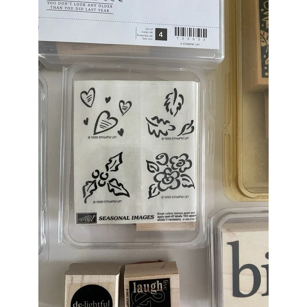 STAMPIN' UP! MIXED lot of Discontinued Mounted Rubber Stamps Vintage 2000’s